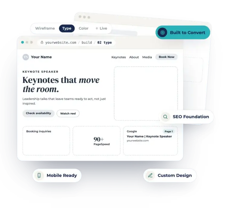 Website build stage 2: typography added to the layout