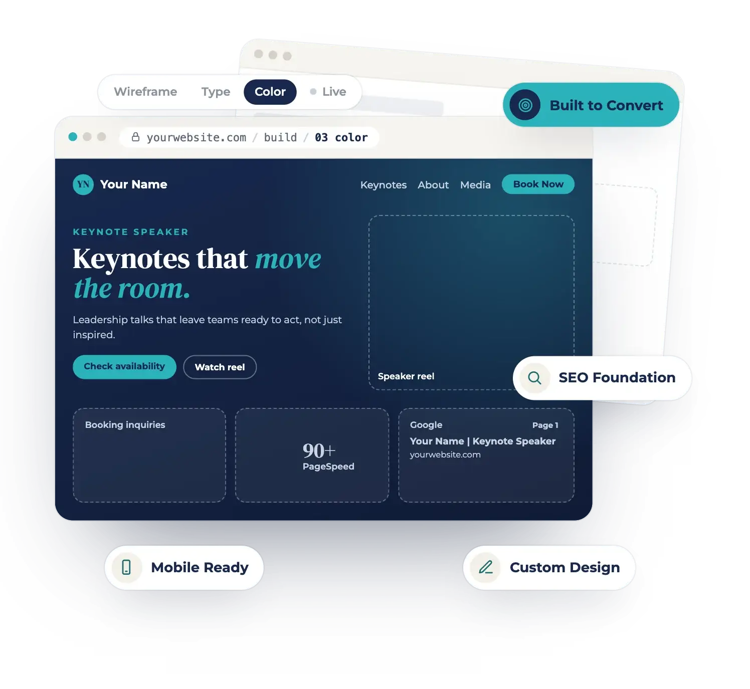 Website build stage 3: brand colors applied